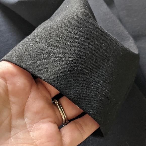 AKRIS Ponte Zip Fitted Black Sweater Top M Knit Minimalist Fine Gauge Designer - Picture 7 of 14